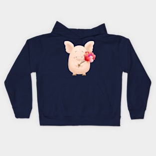 Valentine Pig Kids Hoodie